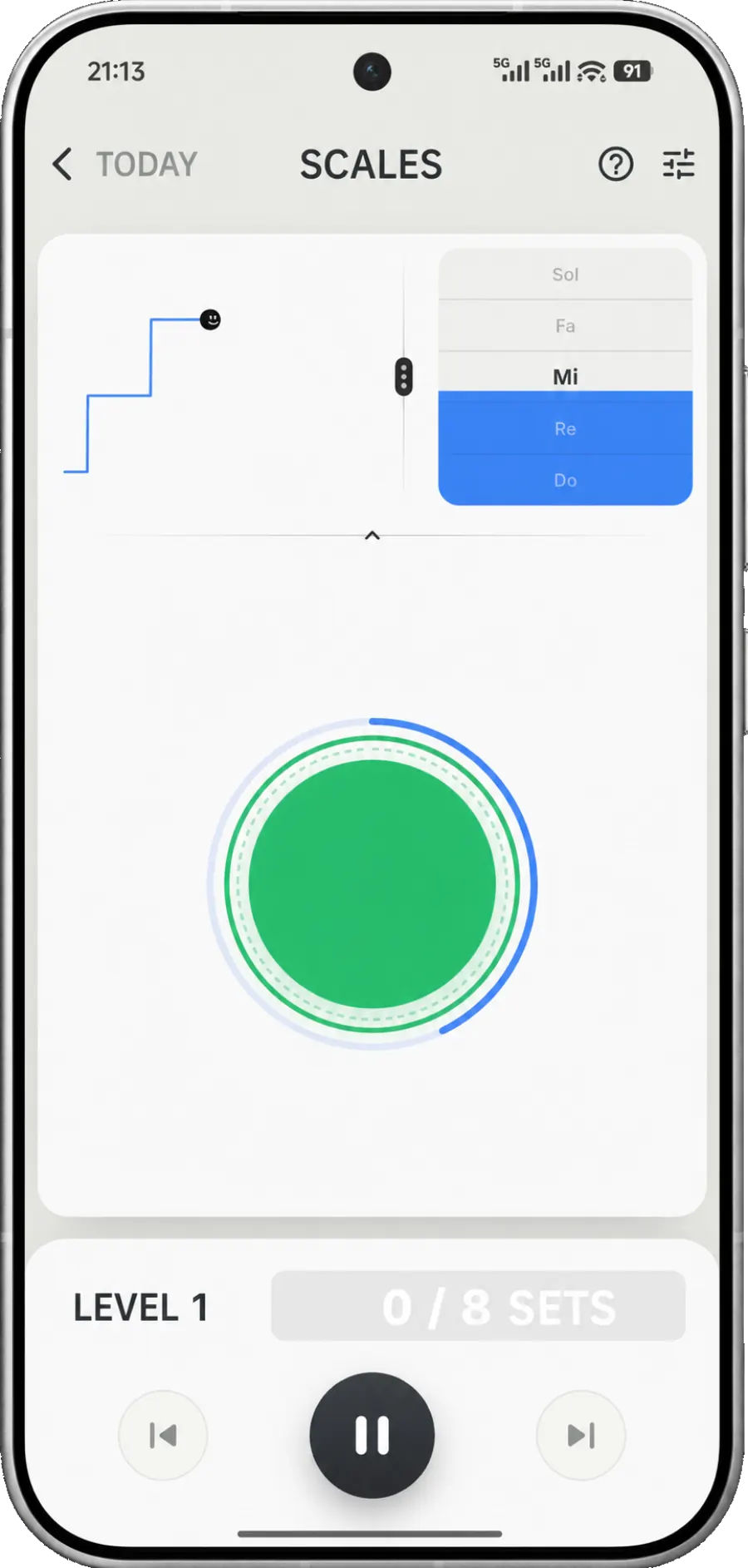 INNVOX Scales practice English app screen
