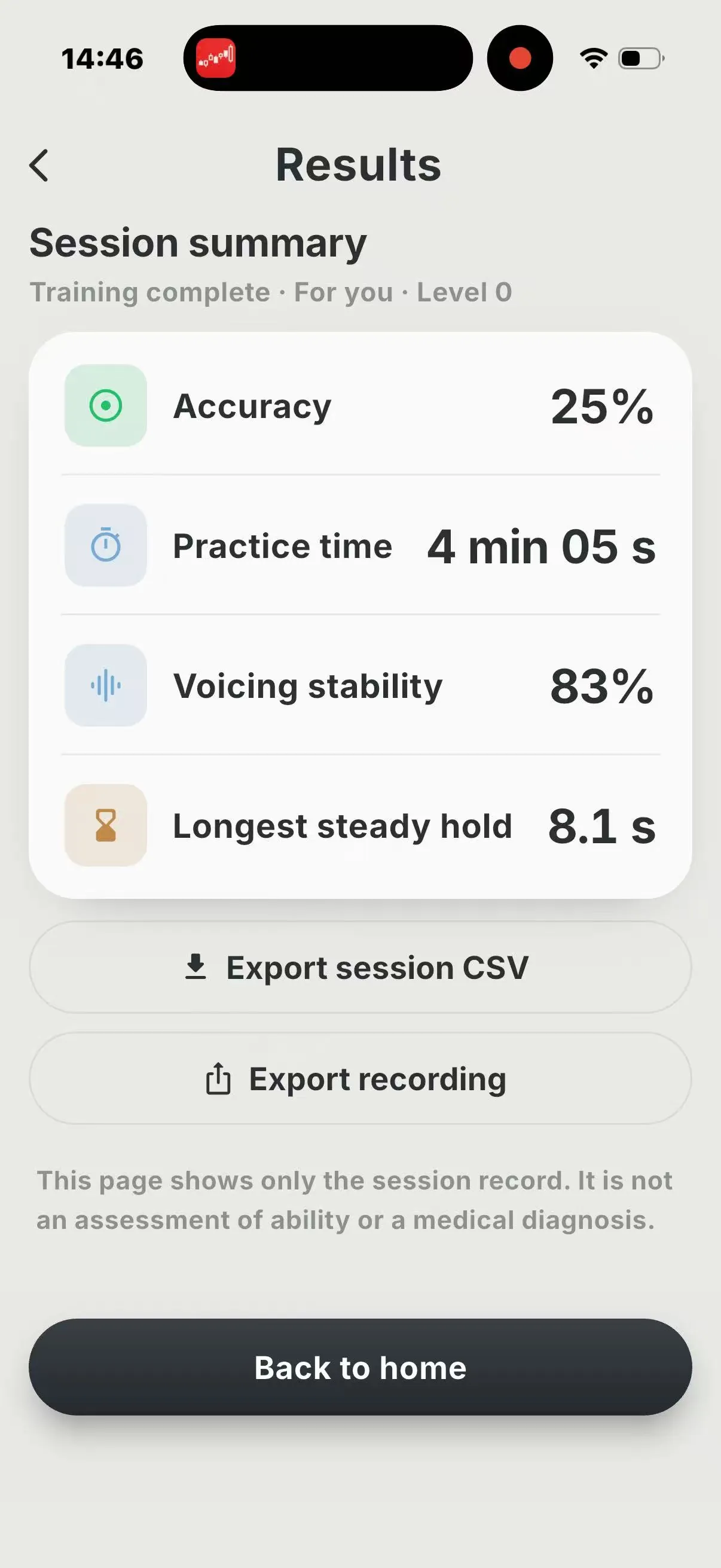 INNVOX Results app screenshot